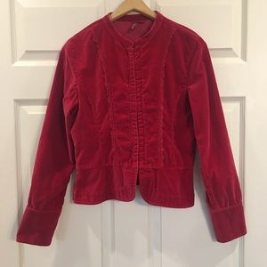 Vintage cotton velvet peplum jacket/top